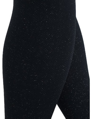 NOVITI RM010-G-02 Pėdkelnės micro 40den juodos su blizgučiais 104/110