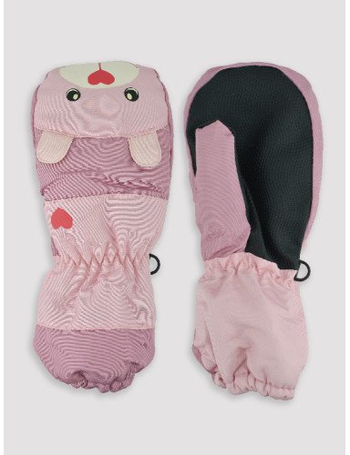 NOVITI RN031-G-01 Mergaitiškos 1P slidinėjimo pirštinės Teddy Bear 14