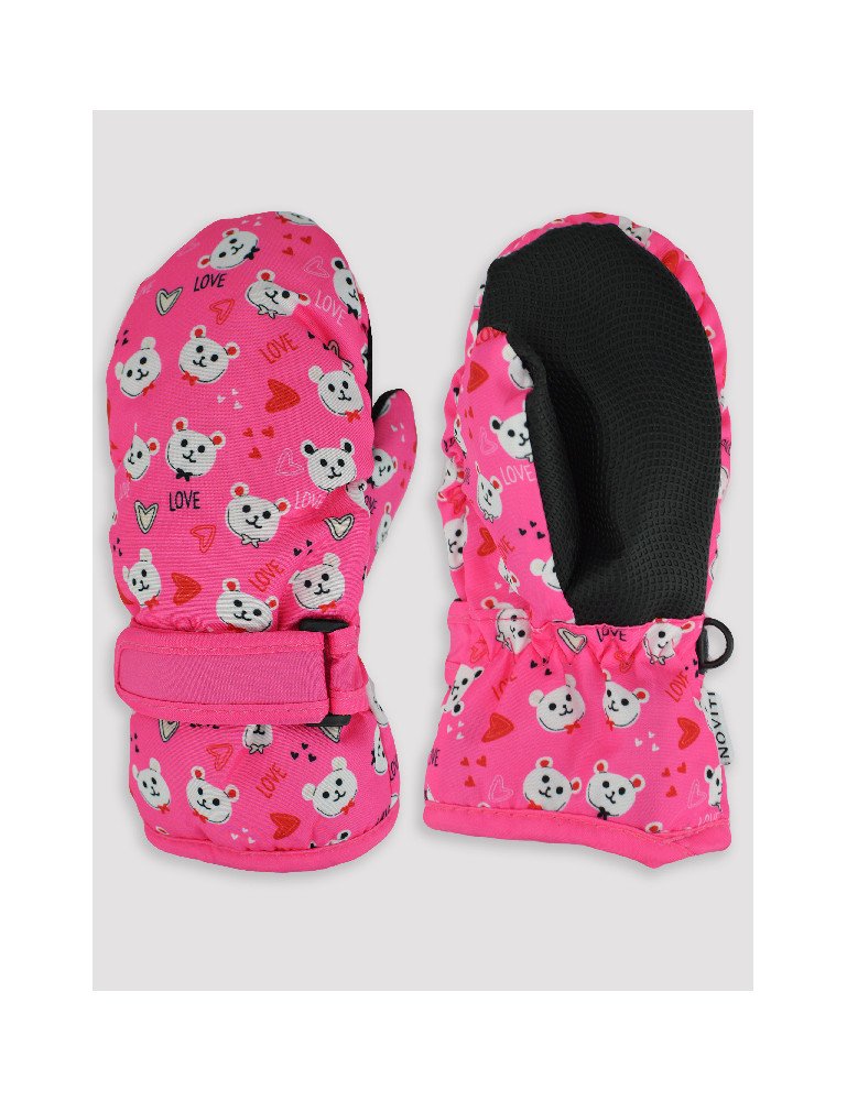 NOVITI RN033-G-01 Mergaitiškos 1P slidinėjimo pirštinės love pink 12