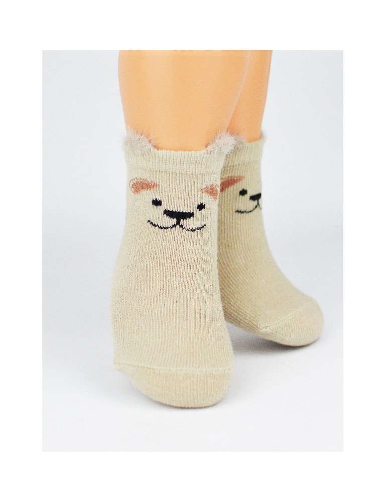 NOVITI SB044-B-02 Berniukų kojinės 3D doggy beige 12-18m