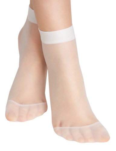 NOVITI SM003-G-01 Kojinės 20den paprastos baltos spalvos, 2 pakuotės, vieno dydžio