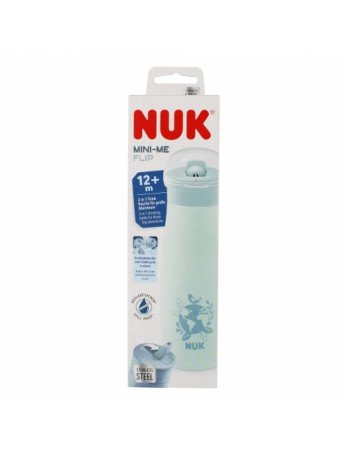 NUK 225328 Nerūdijančio plieno puodelis 500ml Mini +12m pasaulinis