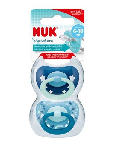 NUK 736680 Silikoninis manekenas 6-18m SIGNATURE 2vnt