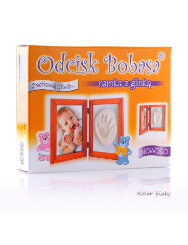 Kūdikis Bobas atspaudas - Molio rėmas baltas