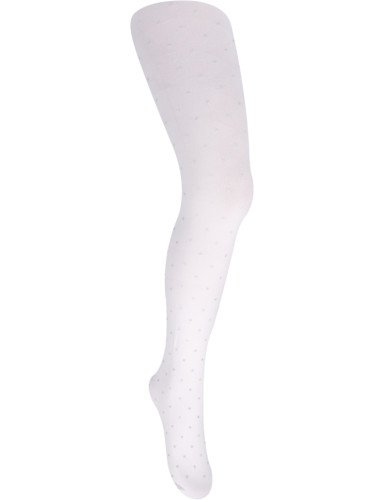 SCORPIO RA-59 Mikropluošto pėdkelnės 40 DEN baltos spalvos blizgiais taškeliais (01)104-110 cm