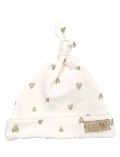 BABY 01089 Kūdikių kepuraitė smurfette hearts ecru 3-6m