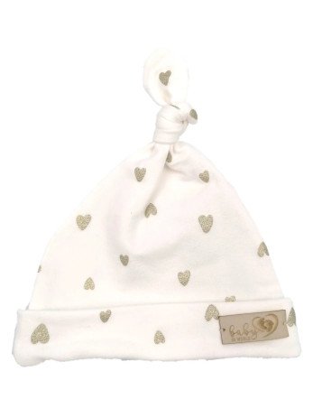 BABY 01089 Kūdikių kepuraitė smurfette hearts ecru 3-6m