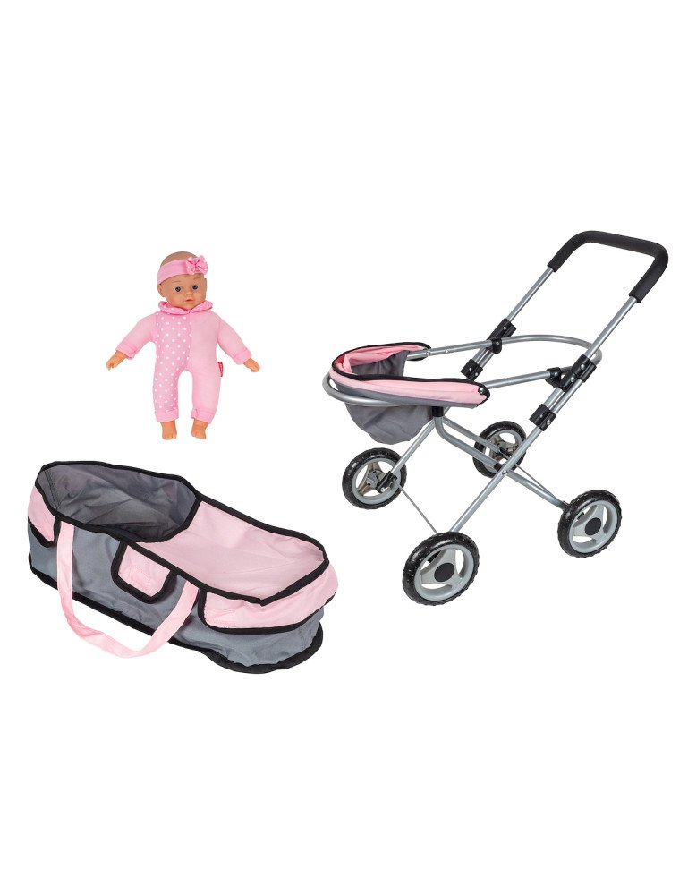 SMILY PLAY BD2113 Kūdikio vežimėlis su lėle