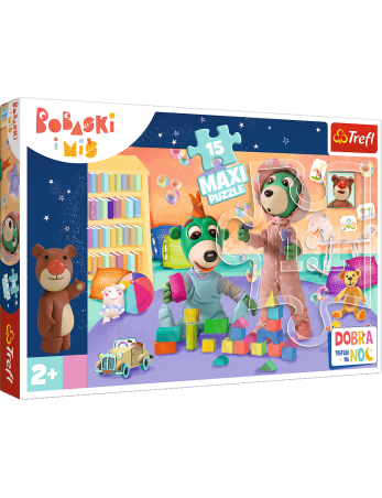TREFL 14332 Dėlionė 15 MAXI Linksmasis bebrų pasaulis - Laba naktis, Treflikai nakčiai