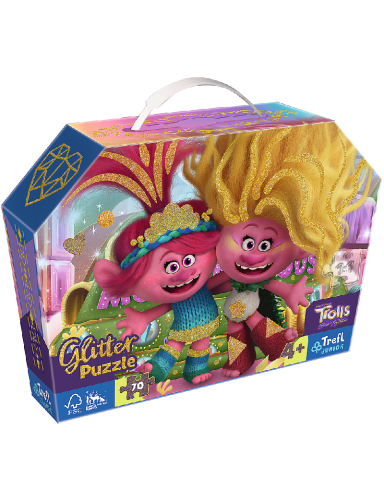 TREFL 53021 Dėlionė 70 blizgučių bagažinėje Blizgučiai Troliai *