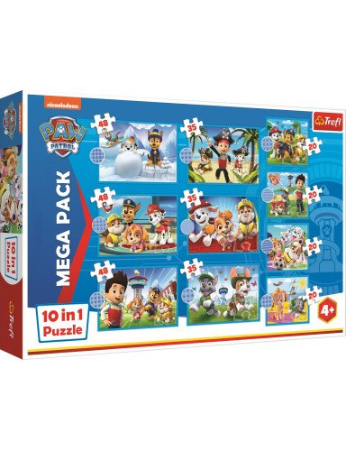TREFL 96002 Dėlionė 10in1 "Happy doggie day" / "Paw Patrol