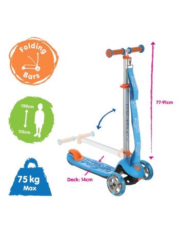 TRUNKI TRU-SCL-EU-ZZ-01 "Trunki" sulankstomas paspirtukas - mėlynas, didelis