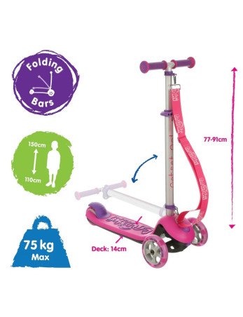 TRUNKI TRU-SCL-EU-ZZ-02 "Trunki" sulankstomas paspirtukas - rožinis, didelis