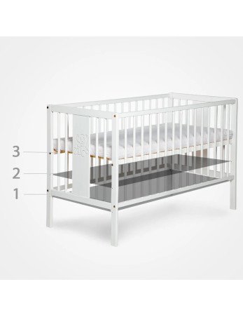 KLUPŚ SOFIE lovelė 120x60 buko spalvos-Kūdikių lovytės-Kūdikių lovytės ir čiužiniai