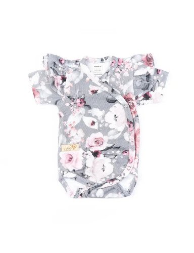 BABY 01351 Kūdikių kostiumėlis trumpomis rankovėmis Grey Rose 56/62