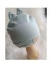 BABY 01572 Kūdikių kepuraitė su ausytėmis, megztinis Teal 0-3m