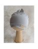 BABY 01576 Kūdikių kepuraitė su ausytėmis trikotažinė pilka 3-6m